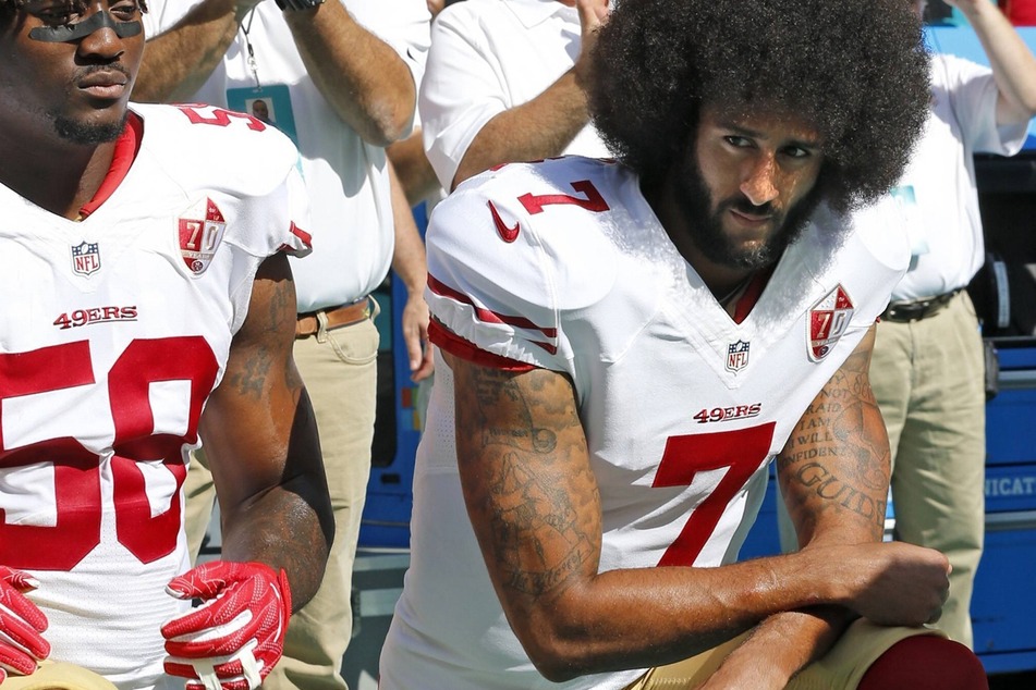 Colin Kaepernick began taking a knee during the US national anthem in 2016.