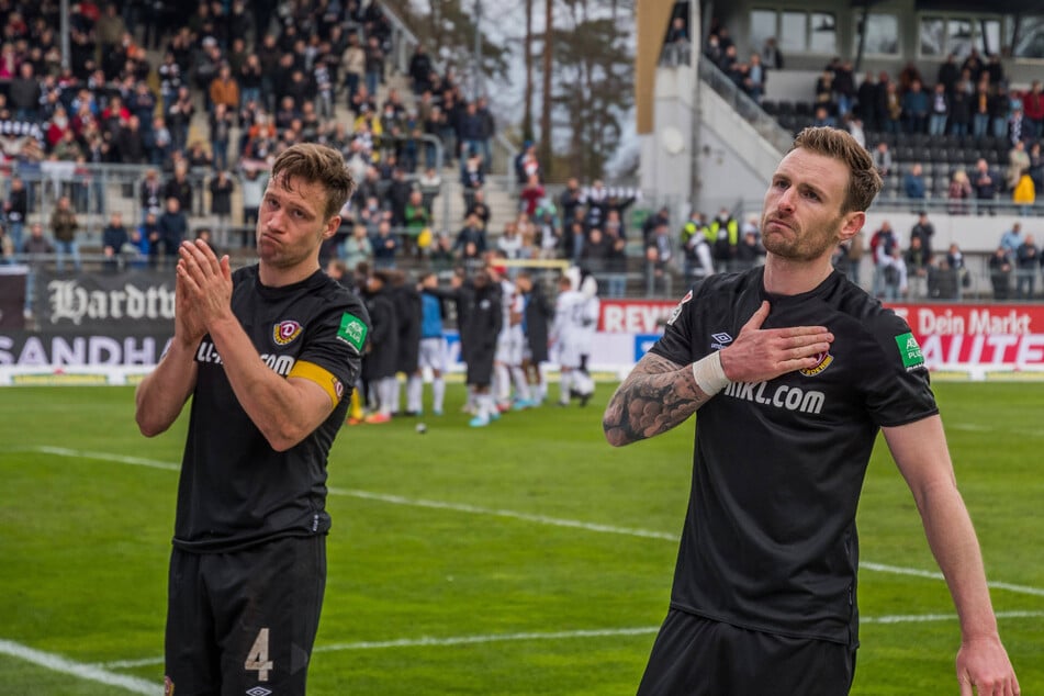 Tim Knipping (l.) und Michael Sollbauer waren zwei der Dynamos, die sich näher zu den Fans trauten.