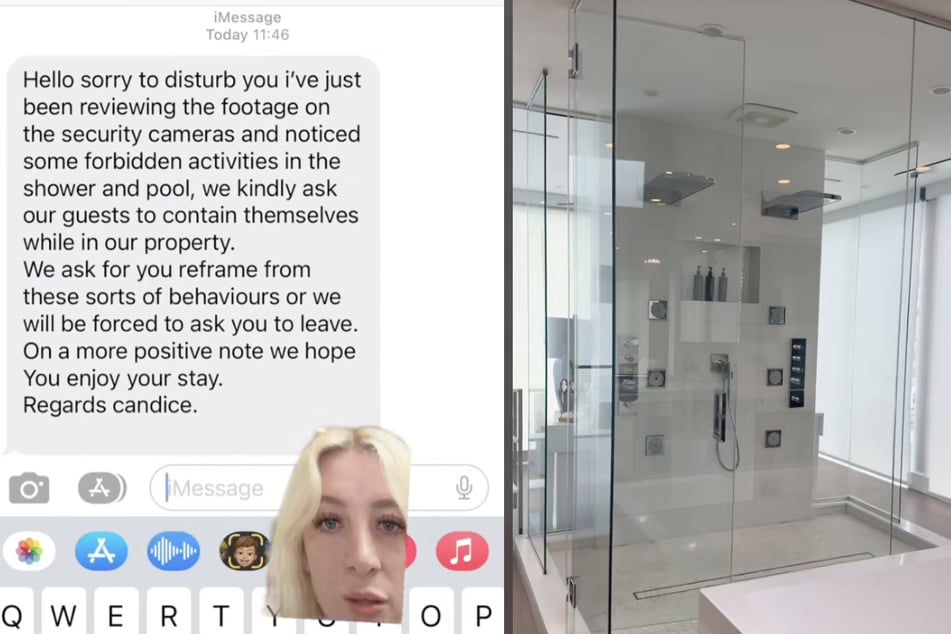 TikToker Charlotte reports in a video about a disturbing message she allegedly received from an Airbnb landlady.