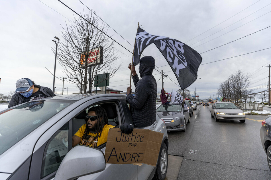 Columbus residents formed a car caravan to protest Andre Hill's shooting in December.