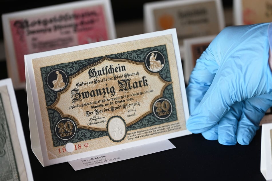 Diesen Gutschein über 20 Mark stellte die Stadt Chemnitz 1918 aus.