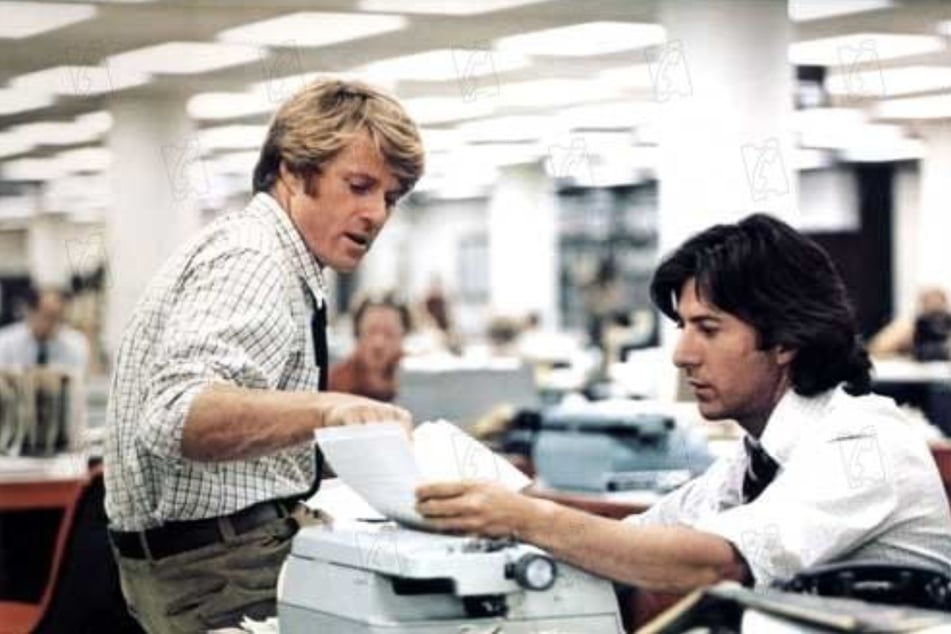 Robert Redford (l.) und Dustin Hoffman (88) im Politthriller "Die Unbestechlichen" (1976).