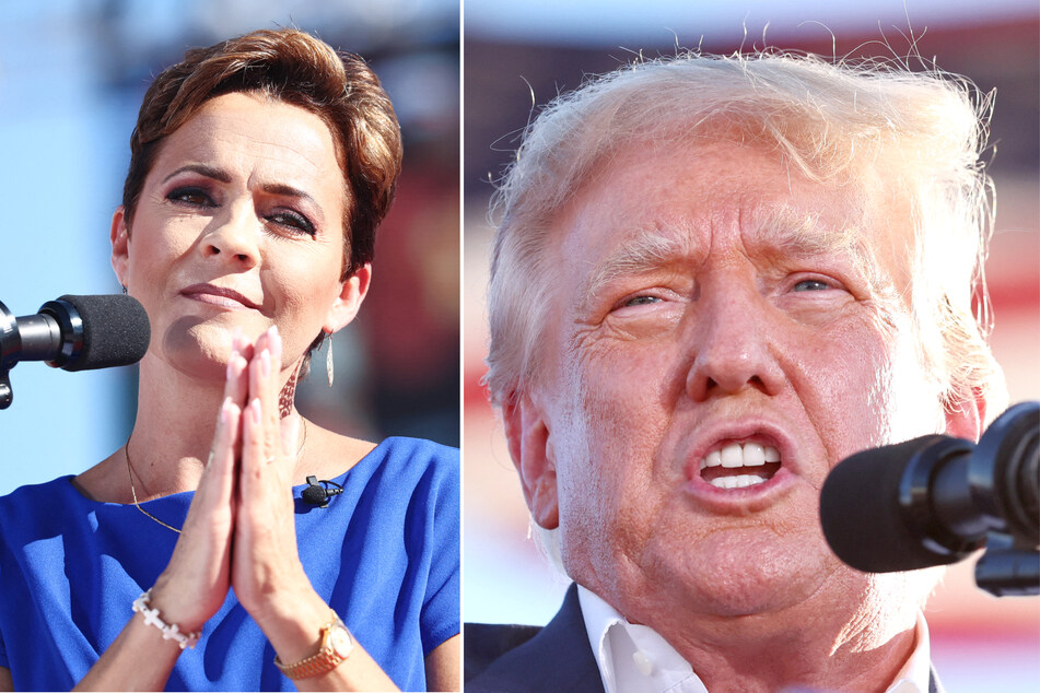 Former president Donald Trump is reportedly considering a female running mate, and he thinks Kari Lake (l.) of Arizona might have what it takes.