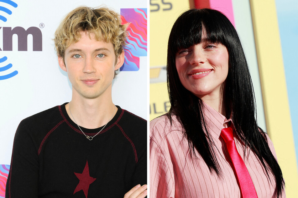 Troye Sivan (l.) covered What Was I Made For? by Billie Eilish in the BBC Radio 1 Live Lounge.