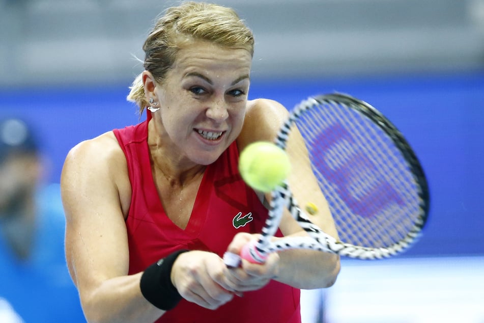 Anastasia Pavlyuchenkova in Aktion in Moskau.