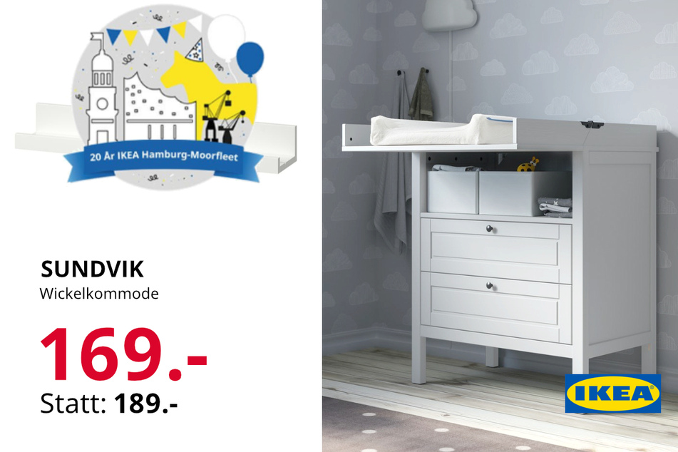 SUNDVIK Wickeltisch/Kommode, grau - IKEA Deutschland