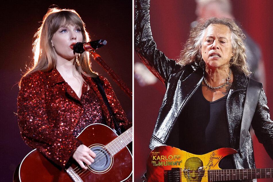 Metallica's lawsuit against their insurers over Covid-era losses was tossed by a judge who quoted a popular Taylor Swift (l.) song in her ruling.