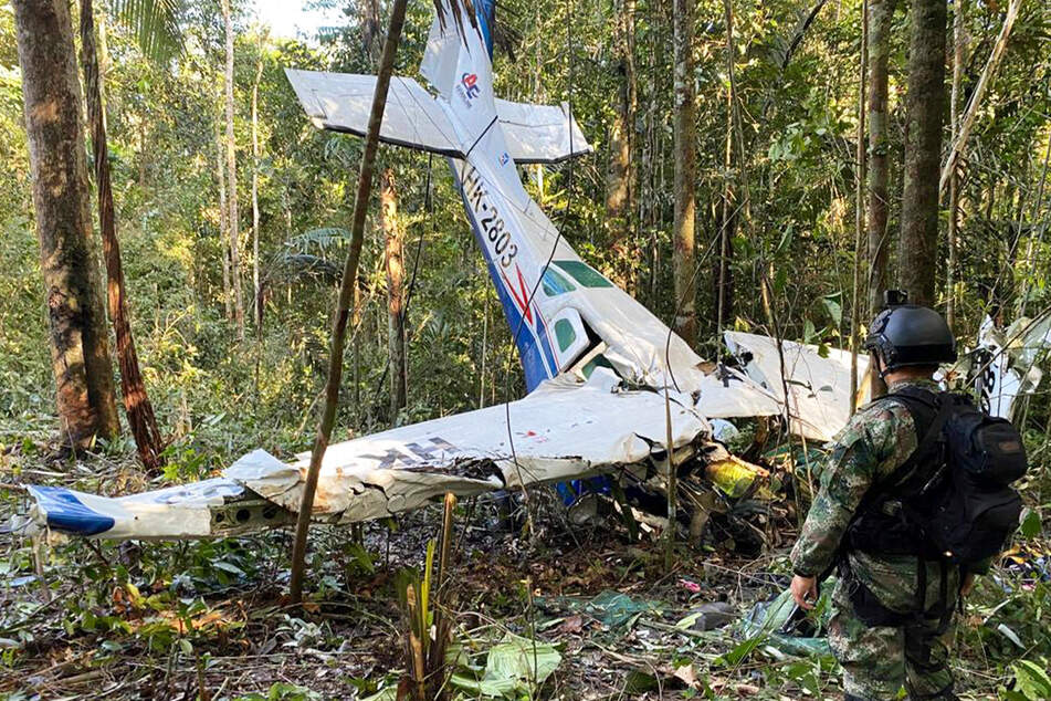 Das Flugzeug blieb wohl in den Baumkronen hängen und stürzte daraufhin im Dschungel ab. Drei Erwachsene starben, die vier Kinder konnten nach 40 Tagen Suche gerettet werden.