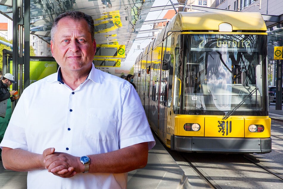 Zukünftig werden immer mehr aus dem Ausland Zugezogene Busse und Bahnen in Dresden nutzen. DVB-Sprecher Falk Lösch (57) sieht trotzdem keinen Englisch-Bedarf in den Fahrzeugen.