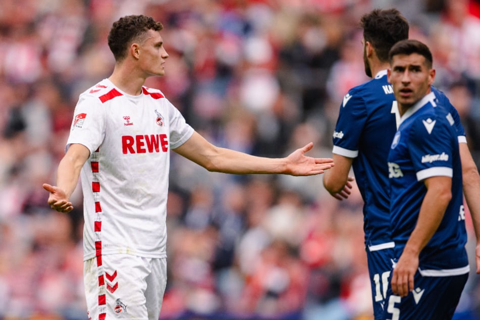 Im Hinspiel trennten sich der Karlsruher SC und der 1. FC Köln mit Eric Martel (22, l.) mit einem 4:4-Unentschieden voneinander.