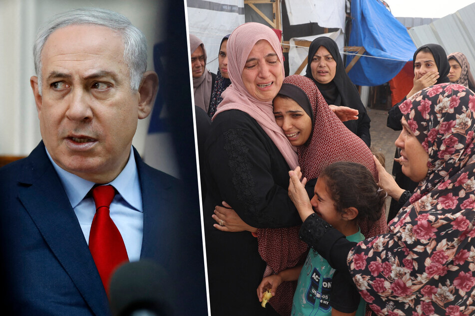 Israeli Prime Minister Benjamin Netanyahu (l.) said on Monday that a deadly strike that hit a displacement camp in Gaza's Rafah was a "tragic accident."