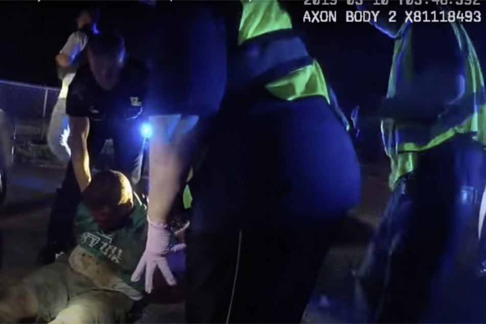 A screengrab from bodycam footage released by the Louisiana State Police on their official YouTube channel on May 22, 2021, shows Ronald Greene's brutal arrest in 2019.