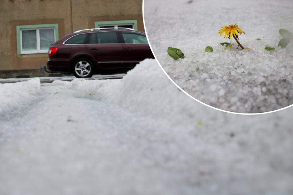 Unwetter über Sachsen: Heftige Graupelschauer im Erzgebirge