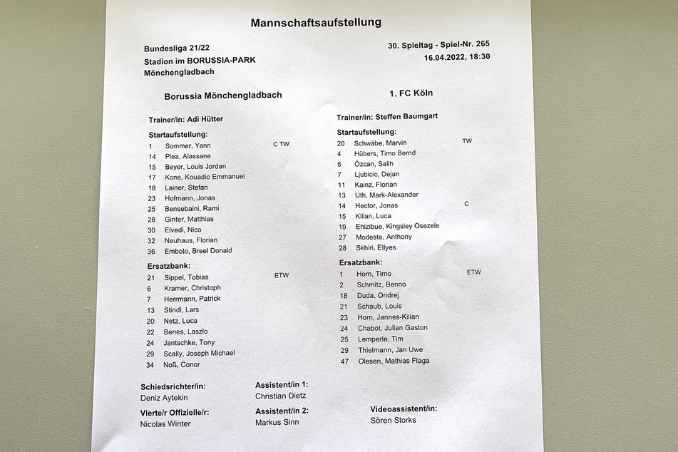 Adi Hütter und Steffen Baumgart schickten für das Rheinderby diese Mannschaften aufs Feld.