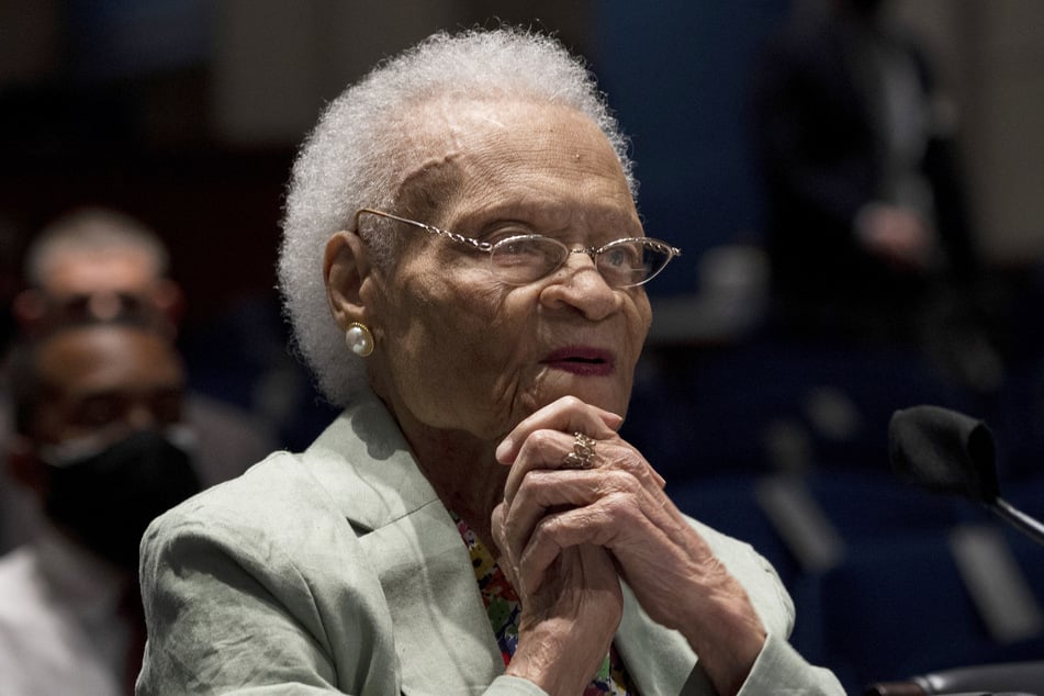 Viola Ford Fletcher testifies during the Civil Rights and Civil Liberties Subcommittee hearing on "Continuing Injustice: The Centennial of the Tulsa-Greenwood Race Massacre" on Capitol Hill on May 19, 2021.