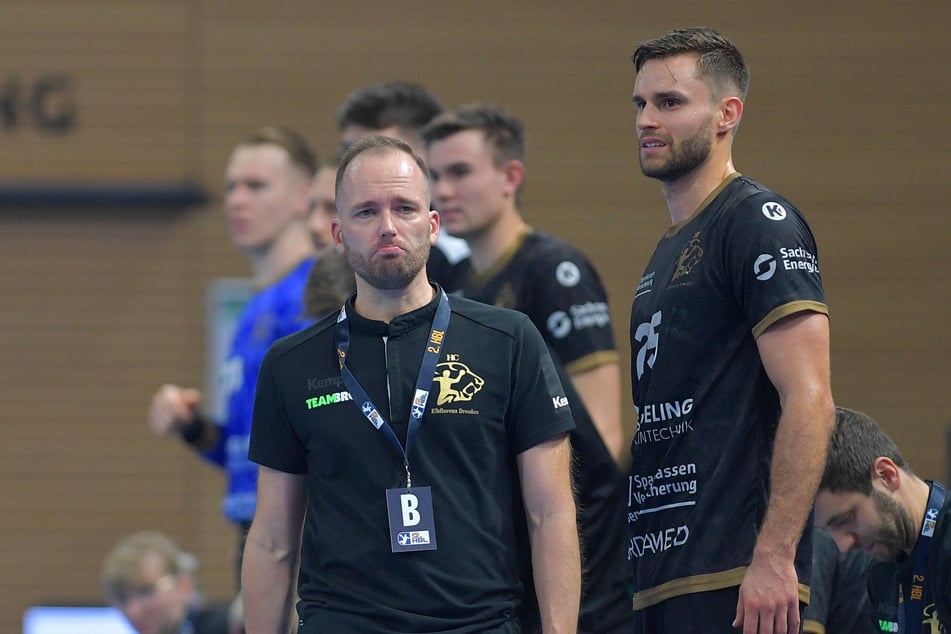 Coach André Haber (l.) war nach dem dritten Heimspiel in Folge ohne Sieg enttäuscht.