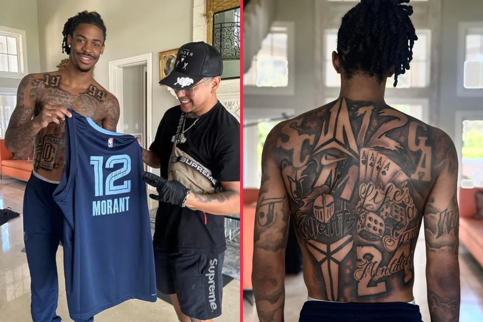 Ja Morant debuts a pair of massive Kobe Bryant tattoos!
