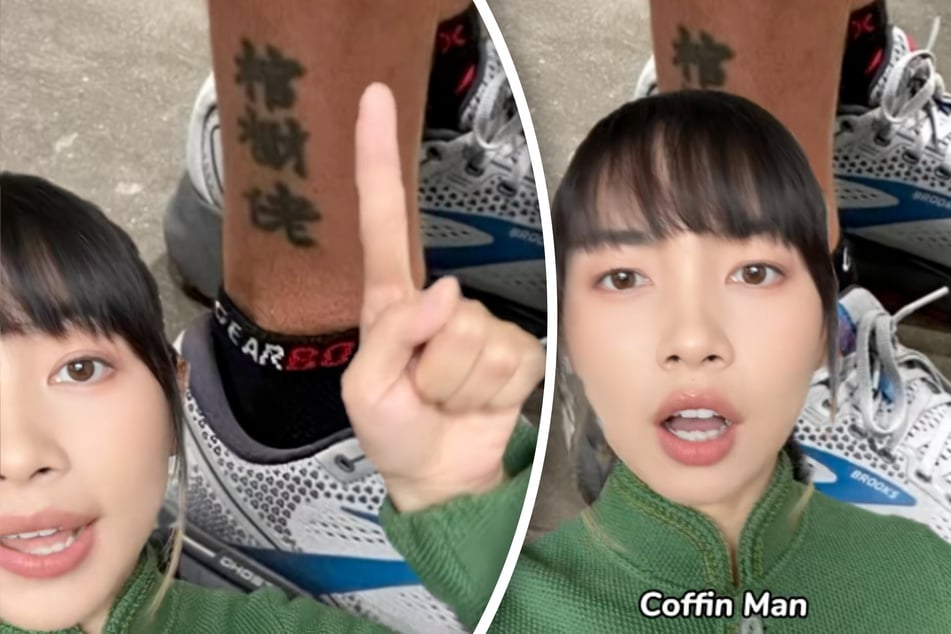 Did this man really want "coffin man" tattooed on his leg?