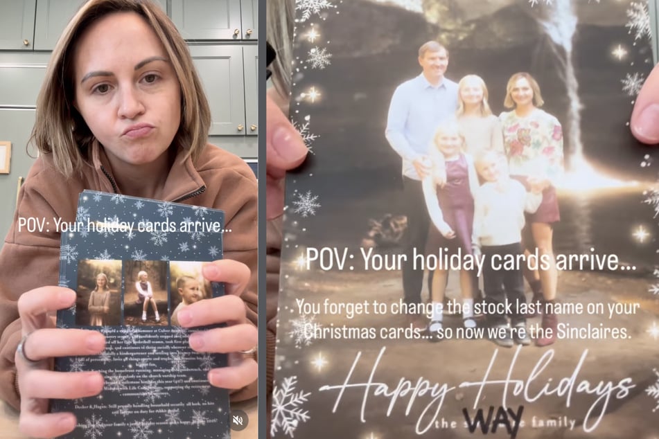 Jessis Ways (38) hatte sich viel Mühe mit den diesjährigen Weihnachtskarten gegeben. Leider hatte sich ein Fehler eingeschlichen.