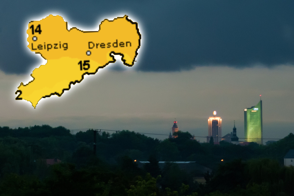 Dunkle Wolken über Leipzig: Auch in der Messestadt wird es in dieser Woche zu Schauern und Gewittern kommen.