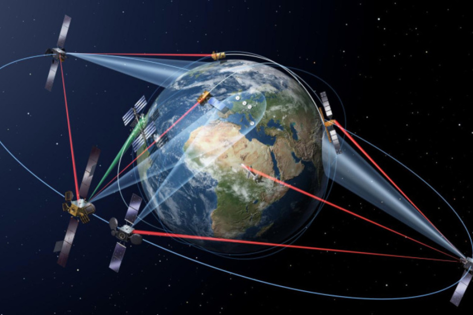 Nur per Austausch mit weiteren Satelliten kann die Internetverbindung von der ISS zur Erde konstant erfolgen.