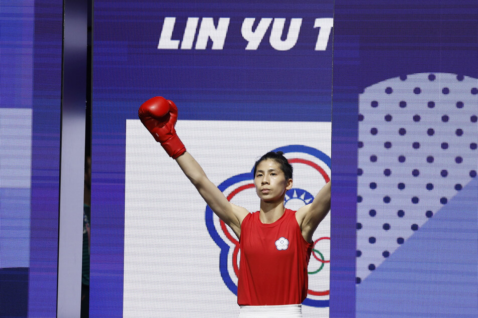 Lin Yu-ting of Taiwan ahead of her fight against Sitora Turdibekova of Uzbekistan at the Paris Olympics.