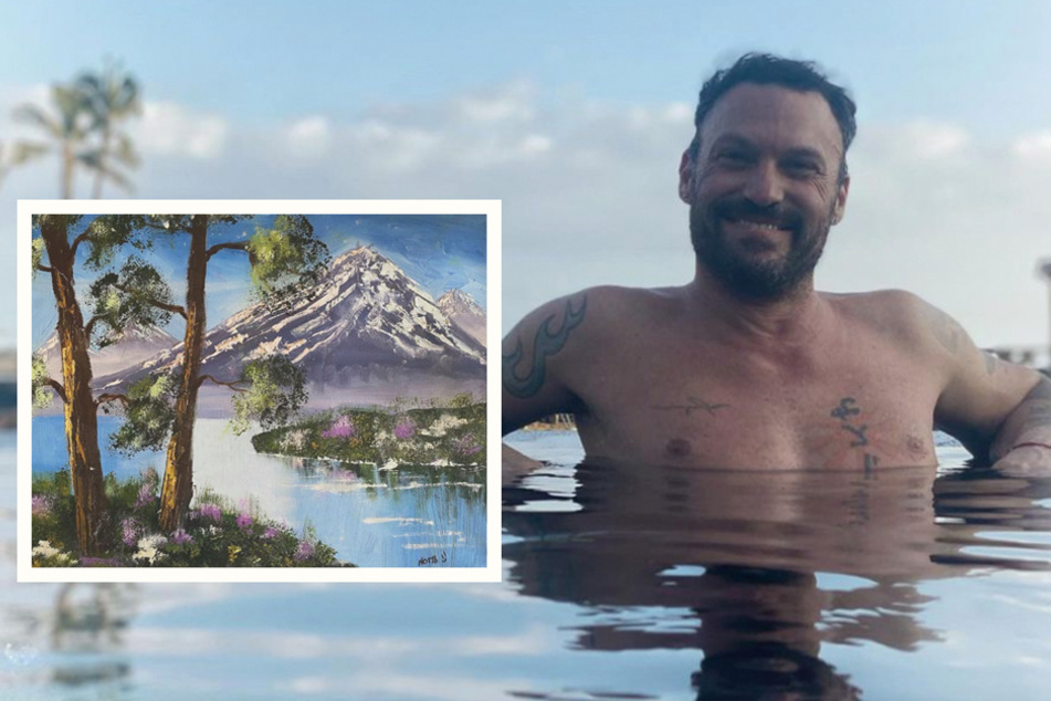 Brian Austin Green came to Kim Kardashian's defense by showing off a painting by his son that Kardashian's daughter, North West, also painted in February 2021.