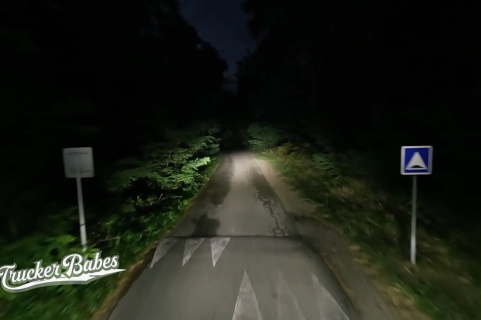 Die Sächsin muss nachts durch einen dunklen französischen Wald fahren.