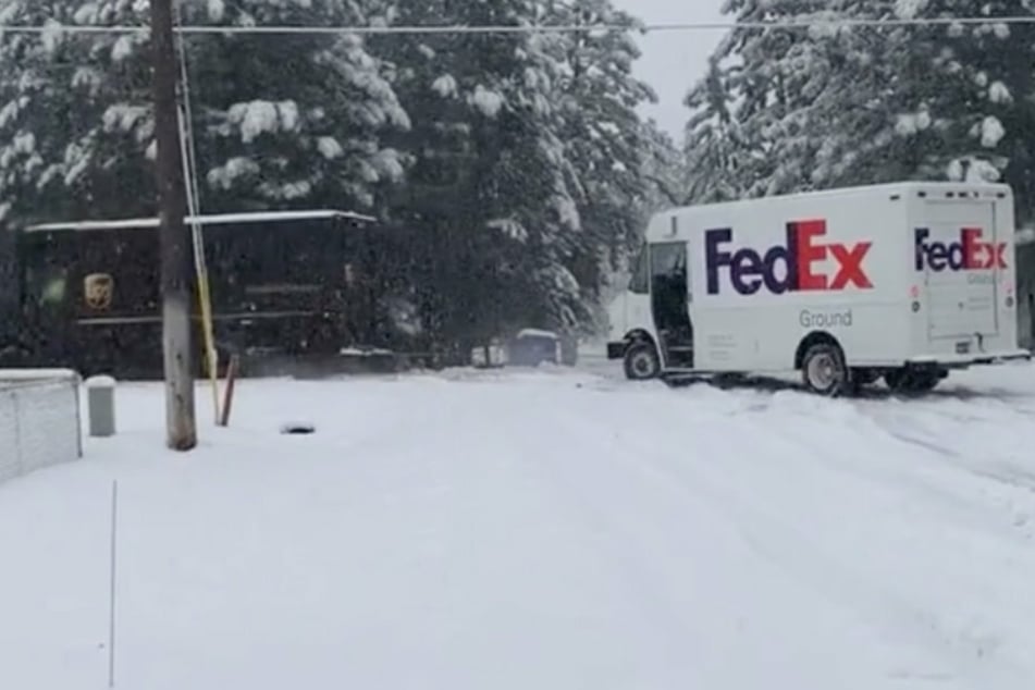 After a short time, the two vans were able to continue their delivery routes.