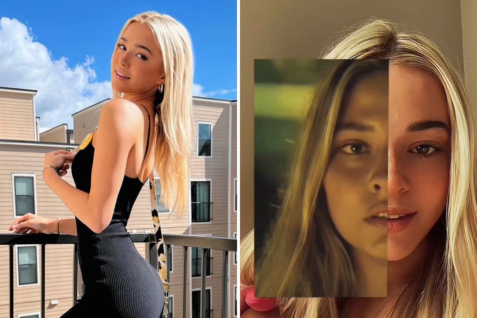 LSU gymnast Olivia Dunne went all in for the new Outer Banks season 3 release, posting a new viral show-themed TikTok (r.) that gained over 3.5 million views in less than 24 hours.