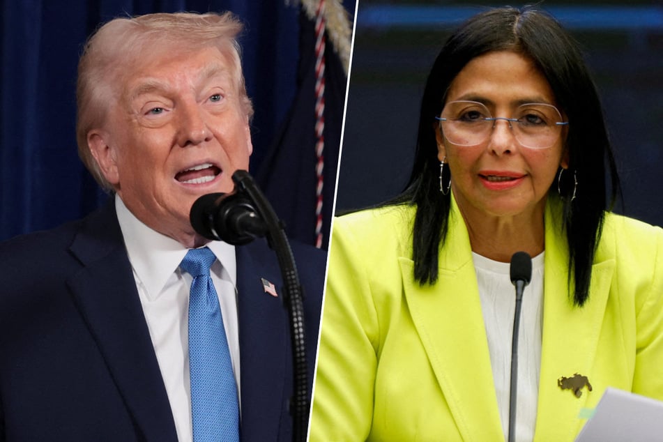 President Donald Trump (l.) has threatened Venezuela's interim leader Delcy Rodriguez that she must comply with US wishes.