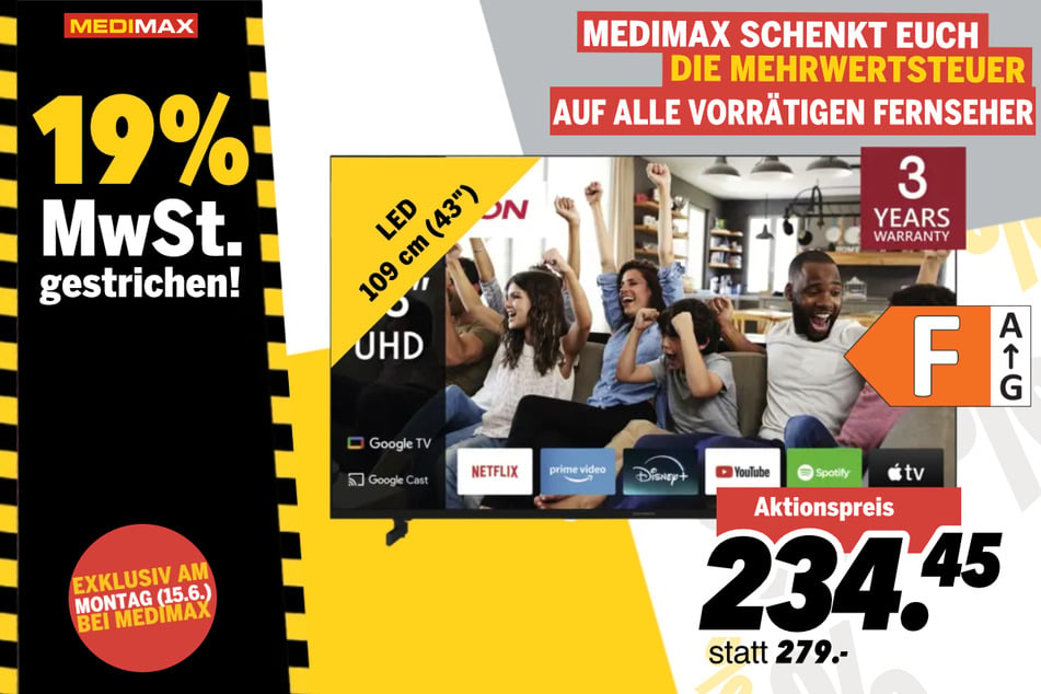 43-Zoll Thomson-Fernseher für 234,45 Euro.