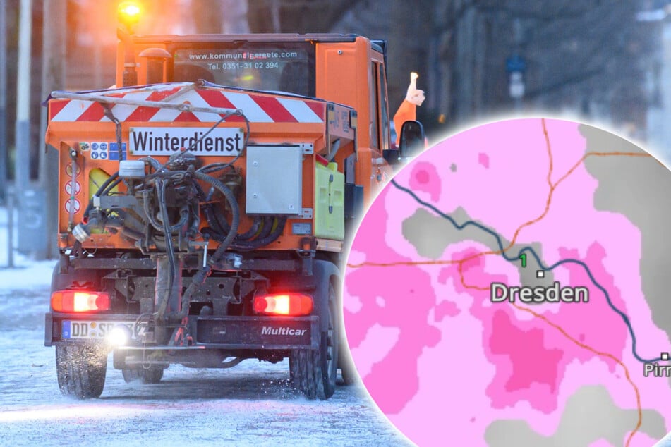 Dresden: Achtung, Schnee und Glätte! Über 40 Fahrzeuge räumen Dresdens Straßen