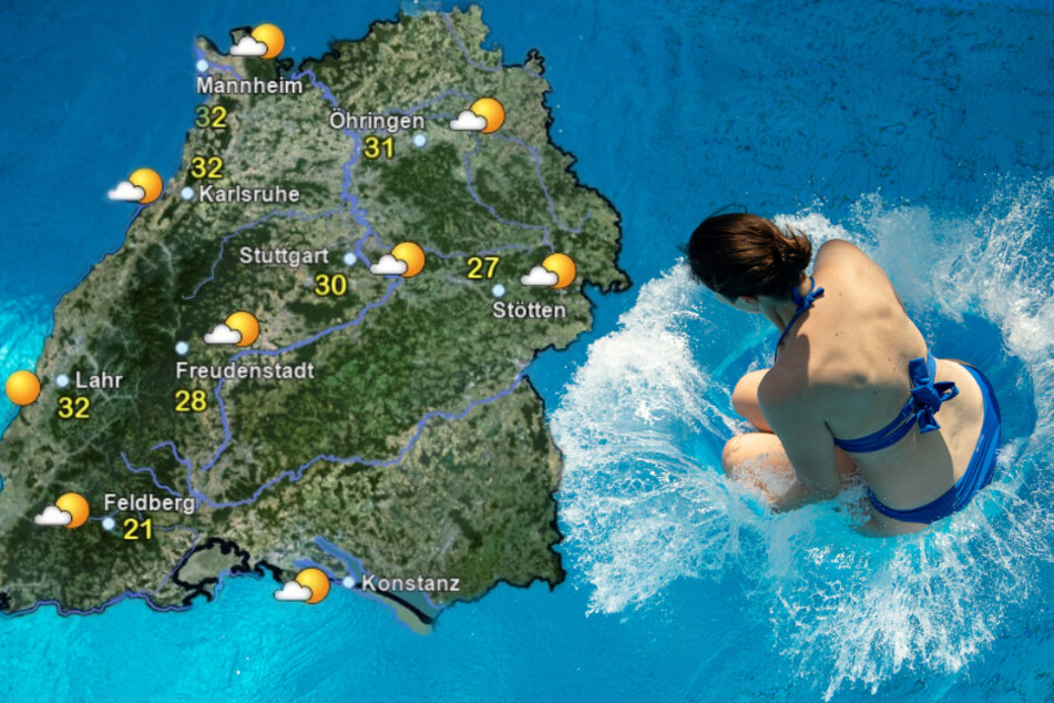 So wird das Wetter am Dienstagnachmittag. (Fotomontage)