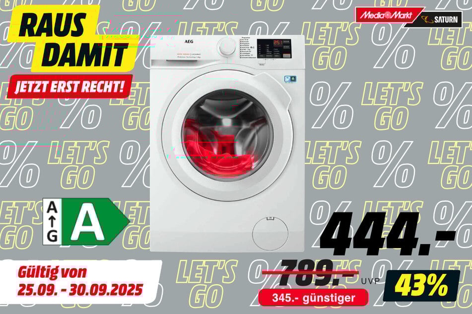 AEG-Waschmaschine für 444 statt 789 Euro.