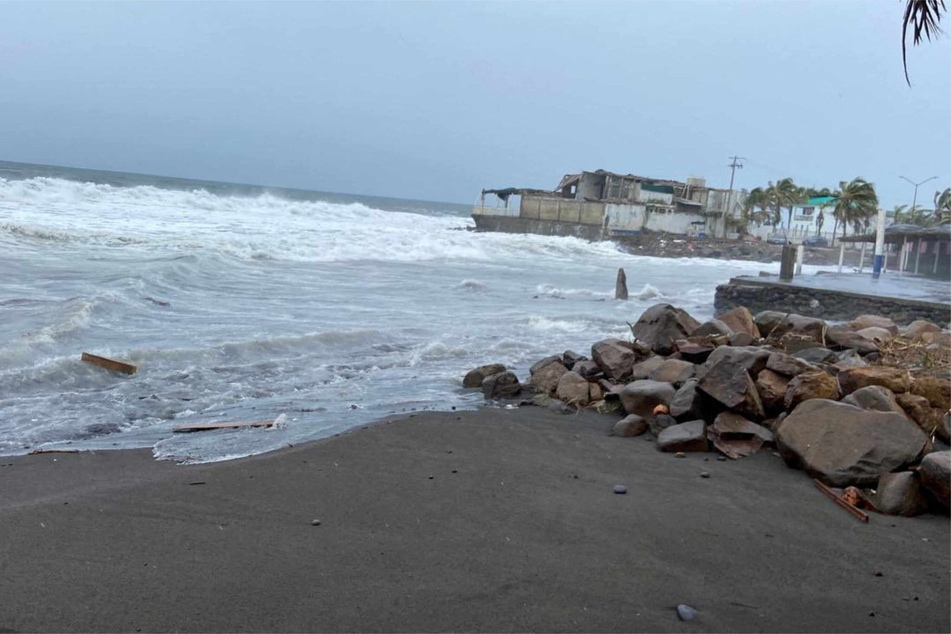 A beach after Hurricane Hilary strengthened in Colima, Mexico.