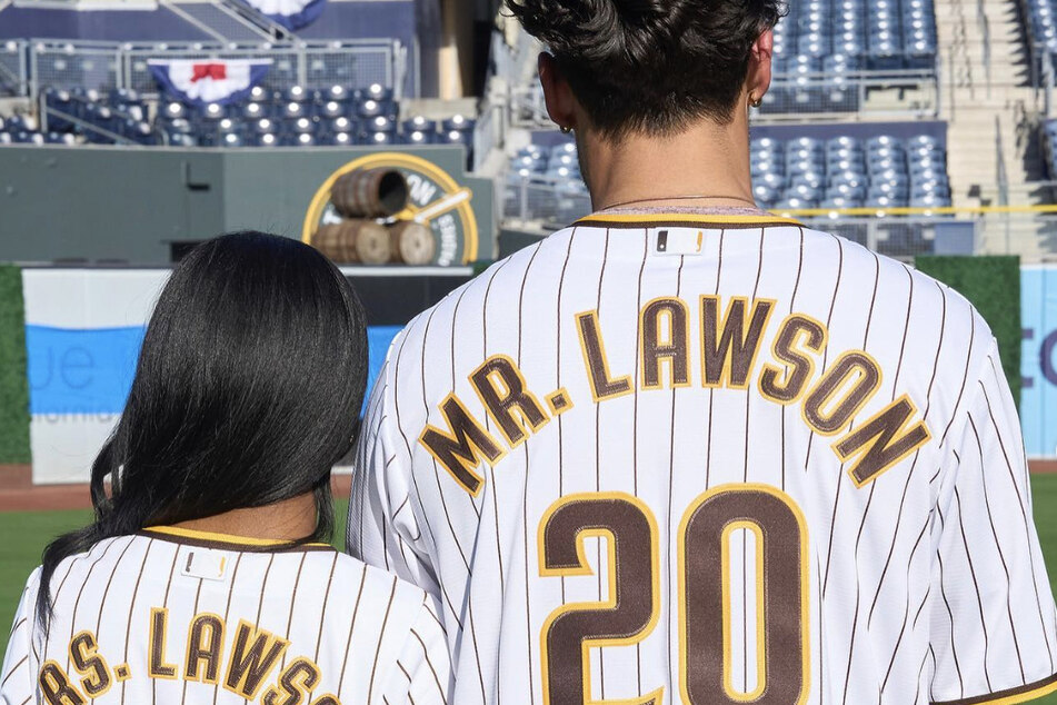 Charity Lawson (l.) and Brayden Bowers went to the San Diego Padres stadium for their date on episode three of The Bachelorette's 20th season.