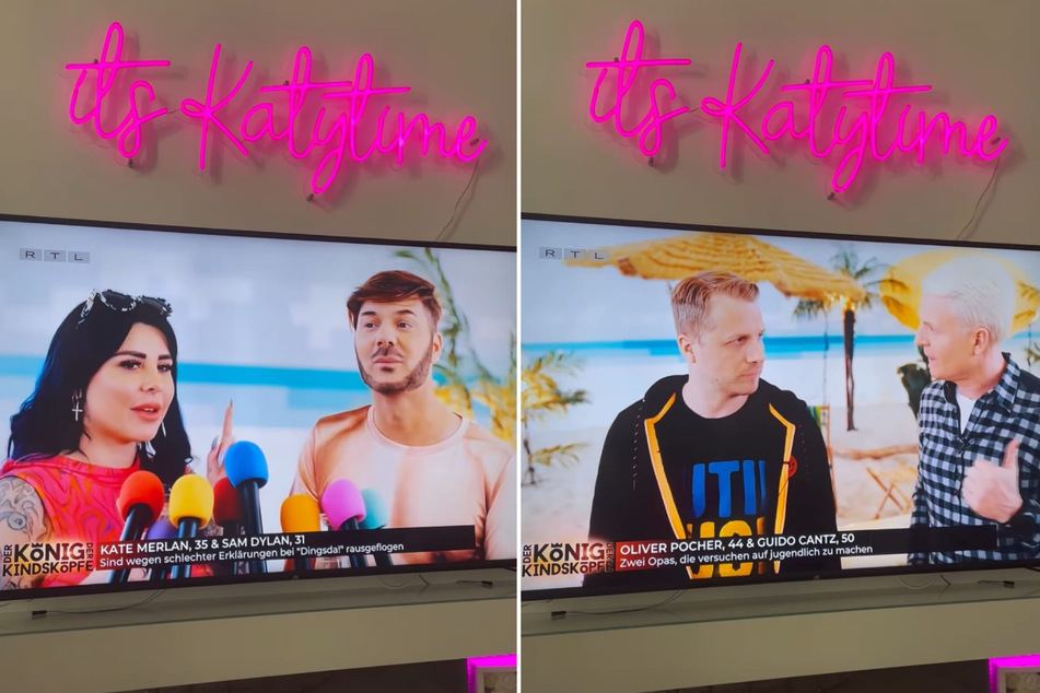 Kate teilte die fraglichen Szenen aus der RTL-Show "König der Kindsköpfe" mit ihren Fans. (Fotomontage)