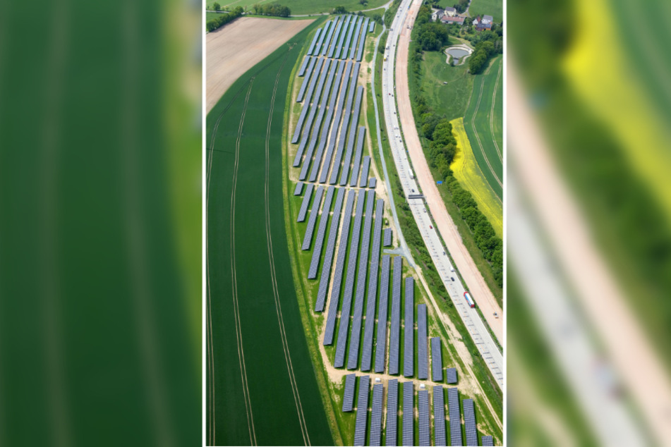 Solarparks entlang der Autobahn wie hier bei Meerane sollen ausgebaut werden.