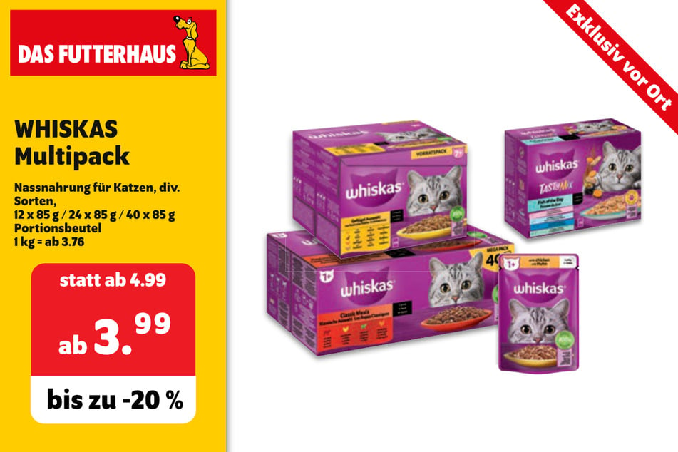 WHISKAS Multipack Nassnahrung für Katzen