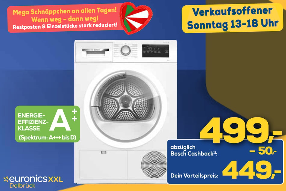 Bosch-Trockner für 449 Euro.