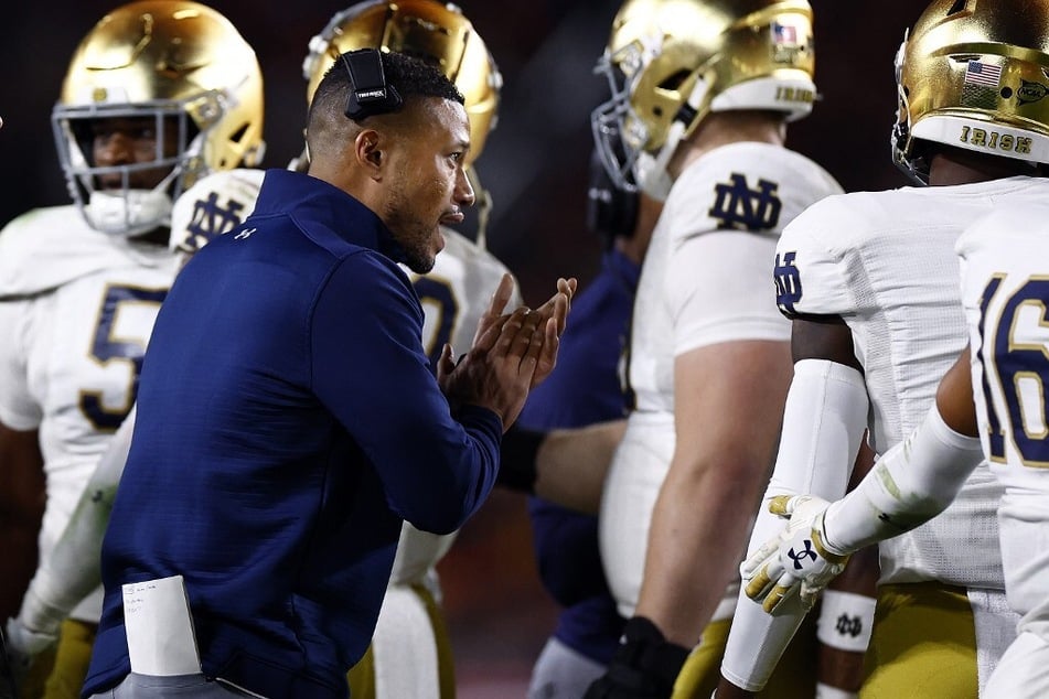 Former starter Tyler Buchner's departure from Notre Dame football creates a quarterback conundrum for head coach Marcus Freeman.