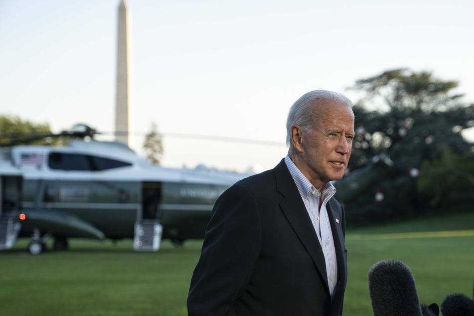 Joe Biden speaks with reporters on Tuesday before his trip to New York.