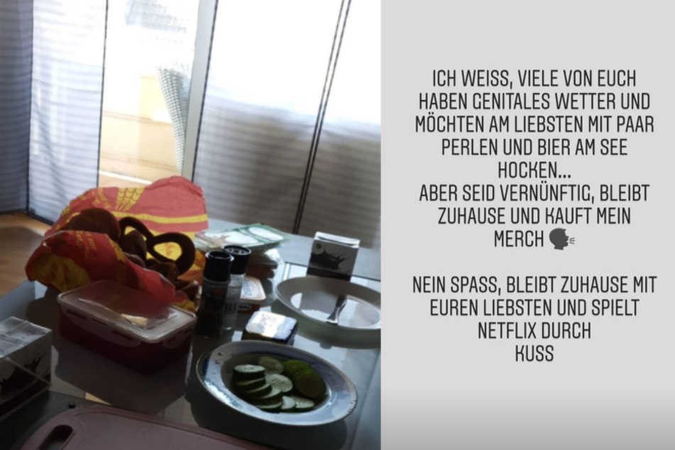 Screenshot aus der Instagram-Story. (Fotomontage)
