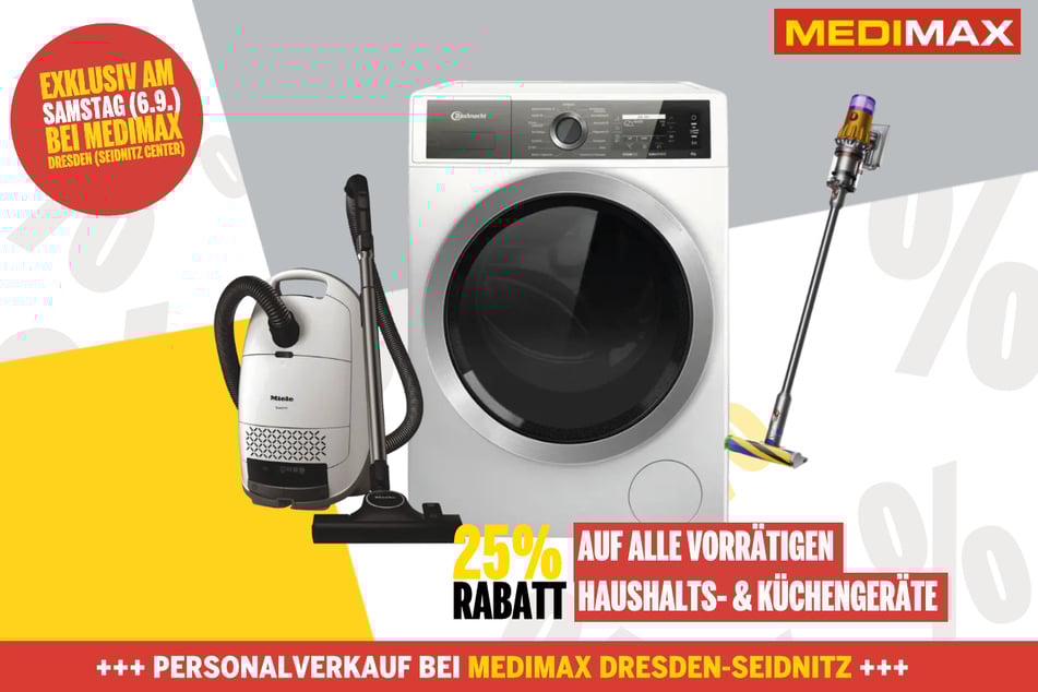 25 Prozent Nachlass auf alle Geräte aus dem Bereich Haushalt und Küche.