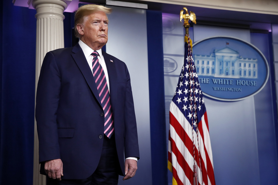 Donald Trump, Präsident der USA, während einer Pressekonferenz im Weißen Haus anlässlich des Coronavirus.