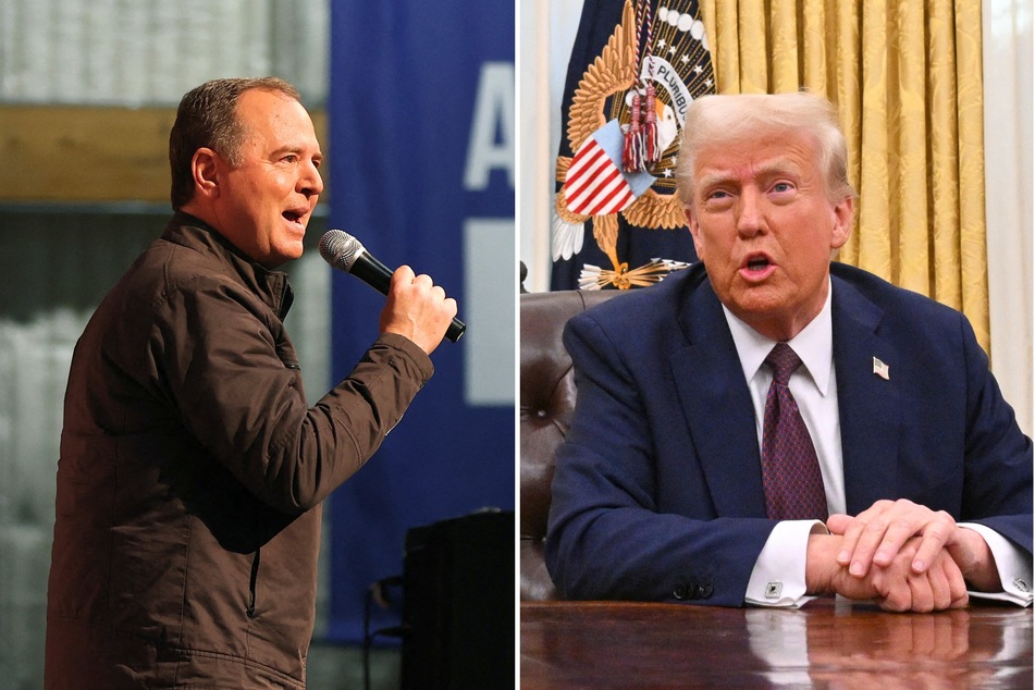 Senator Adam Schiff (l.) recently argued that President Donald Trump (r.) broke the law by firing inspector generals, but not notifying Congress as required.