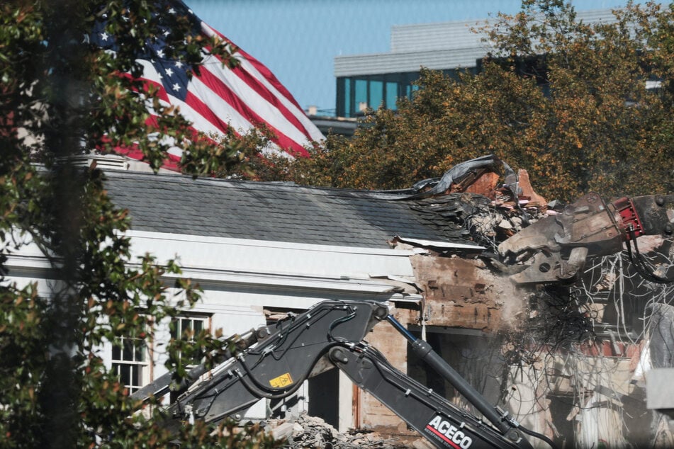 Pictures emerged on Tuesday revealing that the White House's East Wing was being demolished amid construction of a new ballroom.