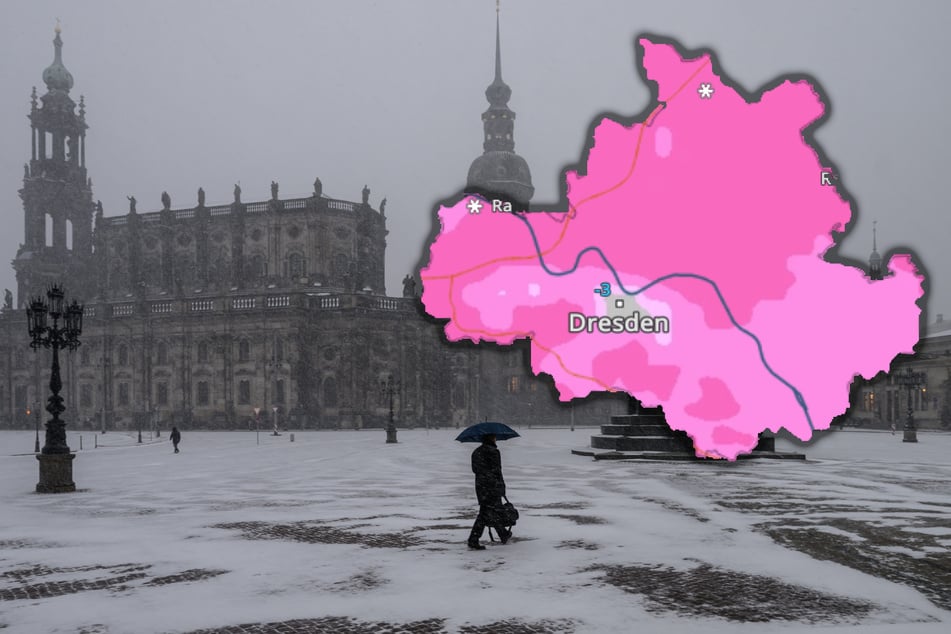 Am Vormittag brachte Tief "Elli" auch in Dresden Neuschnee.