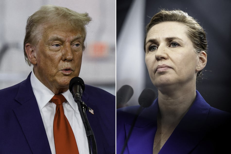 Denmark's Prime Minister Mette Frederiksen (r.) has defied US President Donald Trump's threats to take over Greenland.